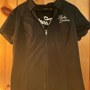 Harley-Davidson Black Zip-Up Women's Shirt